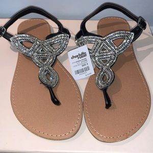 NEW Black sparkle Sandals size 6